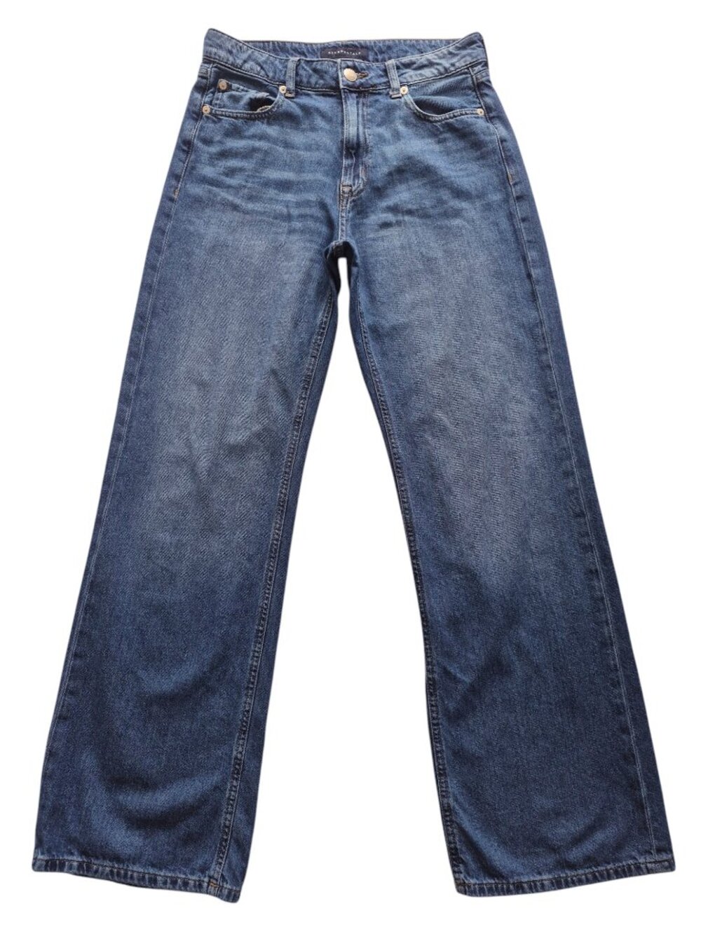 Aeropostale High Rise Wide Leg Medium Wash Soft 100% Cotton Jeans Size 6